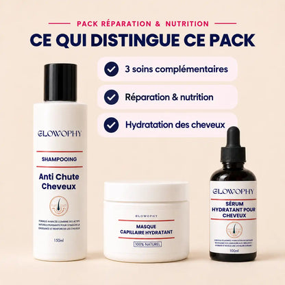 Pack Réparation & Nutrition – Shampooing, Masque & Sérum