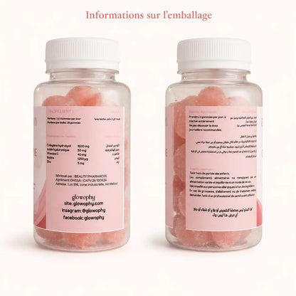 Informations sur l’emballage de Collagène Gummies Glowophy
