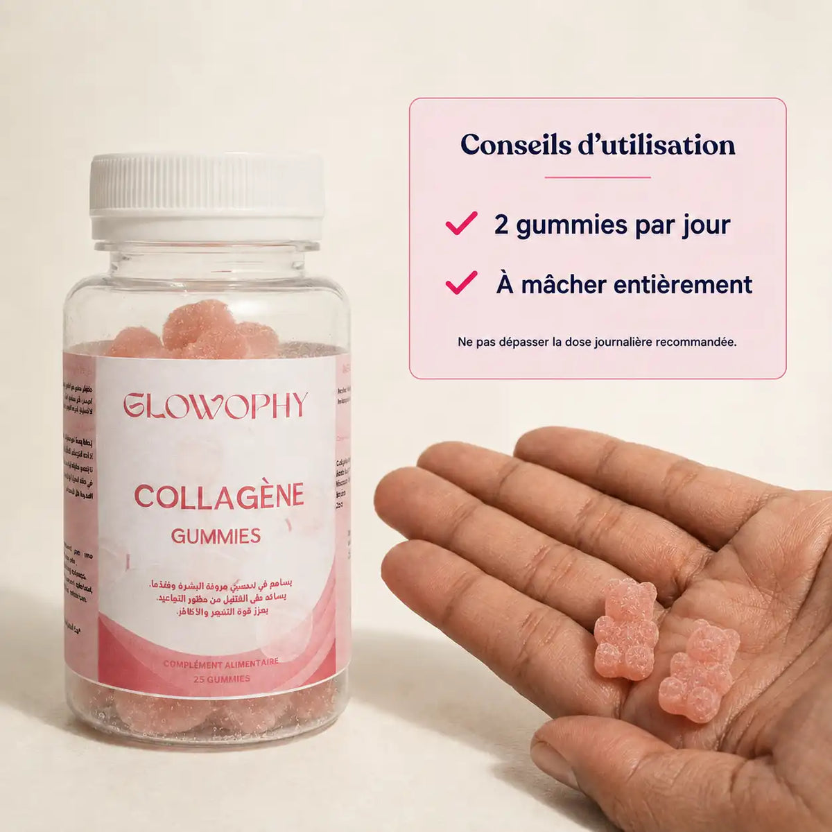 Conseils d’utilisation avec gummies en forme d’ourson