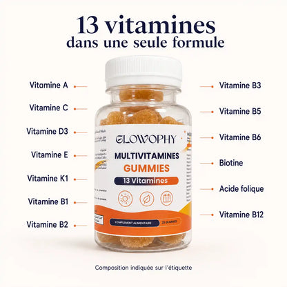 Glowophy Multivitamines Gummies – formule complète de 13 vitamines