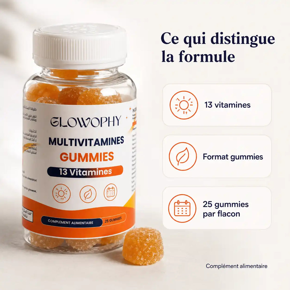 Glowophy Multivitamines Gummies – 13 vitamines et 25 gummies